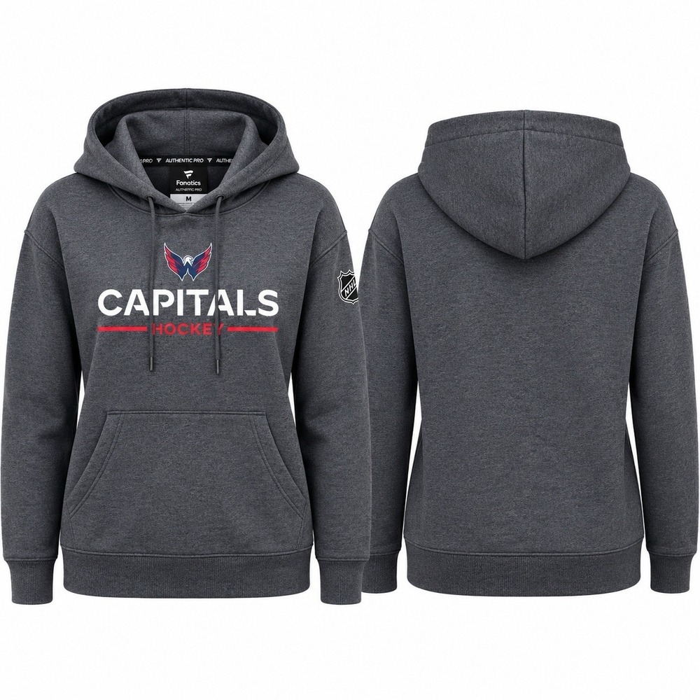Washington Capitals Fanatics Authentic Pro Women M Gray NHL Hoodie NHL40737 NWT